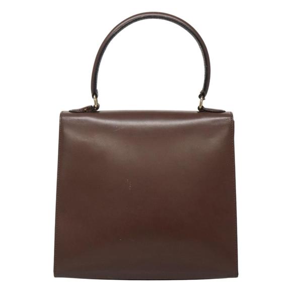 CELINE Hand Bag Leather Brown Gold Auth mr1262 - Picture 2 of 16